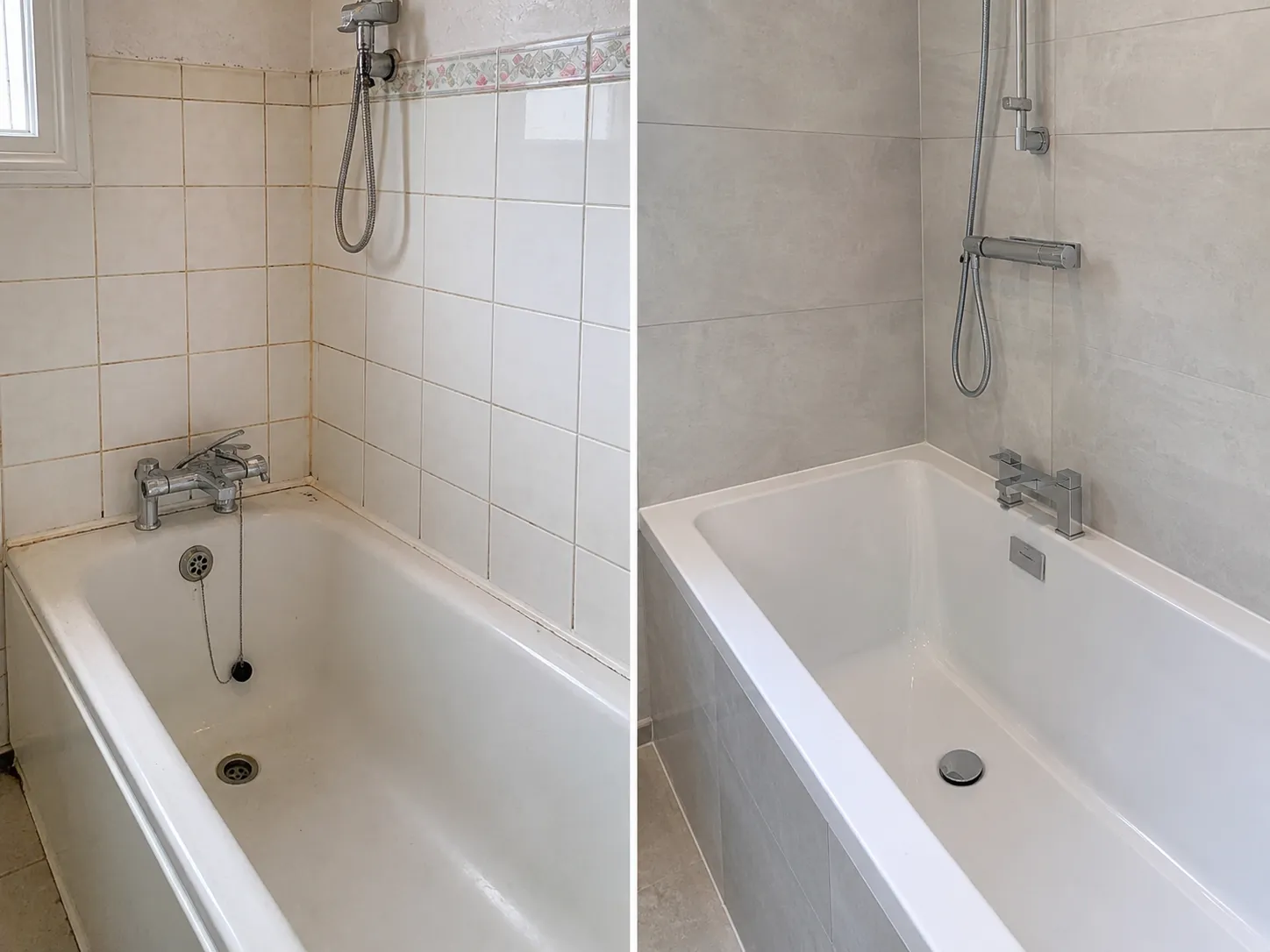 Avant après rénovation baignoire par Bony Plomberie