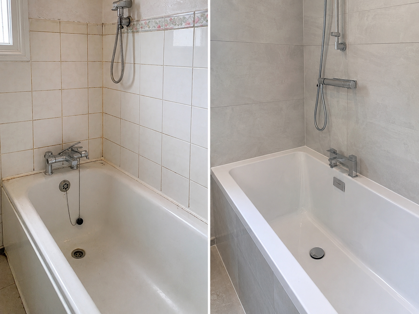 Avant après rénovation baignoire par Bony Plomberie